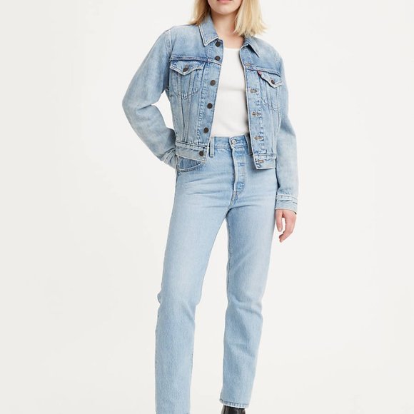 Levi's 501 Original Fit Women's Jeans in Luxor Last (Blue Light Wash) - Picture 2 of 4
